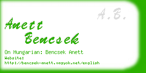 anett bencsek business card